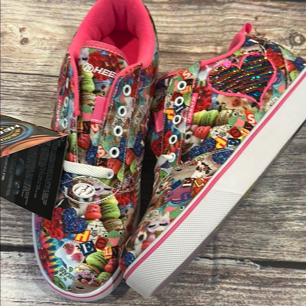 Girls Heelys Little Kid (Sz 8) and Big Kid (Sz 9) Pro 20 Print Sneakers • NWT! - Picture 9 of 15